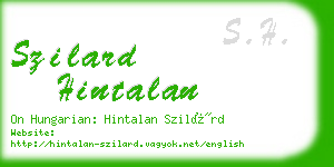 szilard hintalan business card